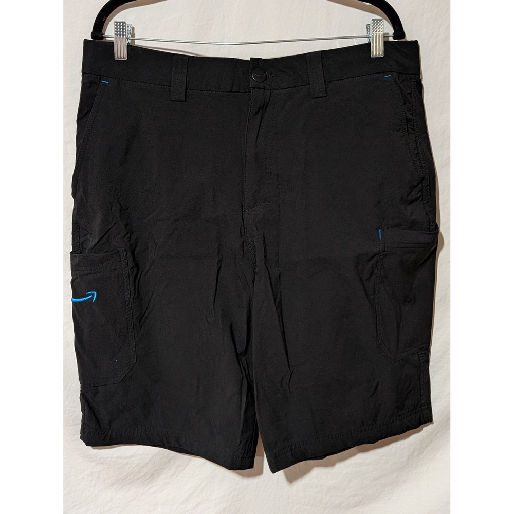 Luly Yang Men's Large Black Utility Cargo Work Shorts Size L 34-37